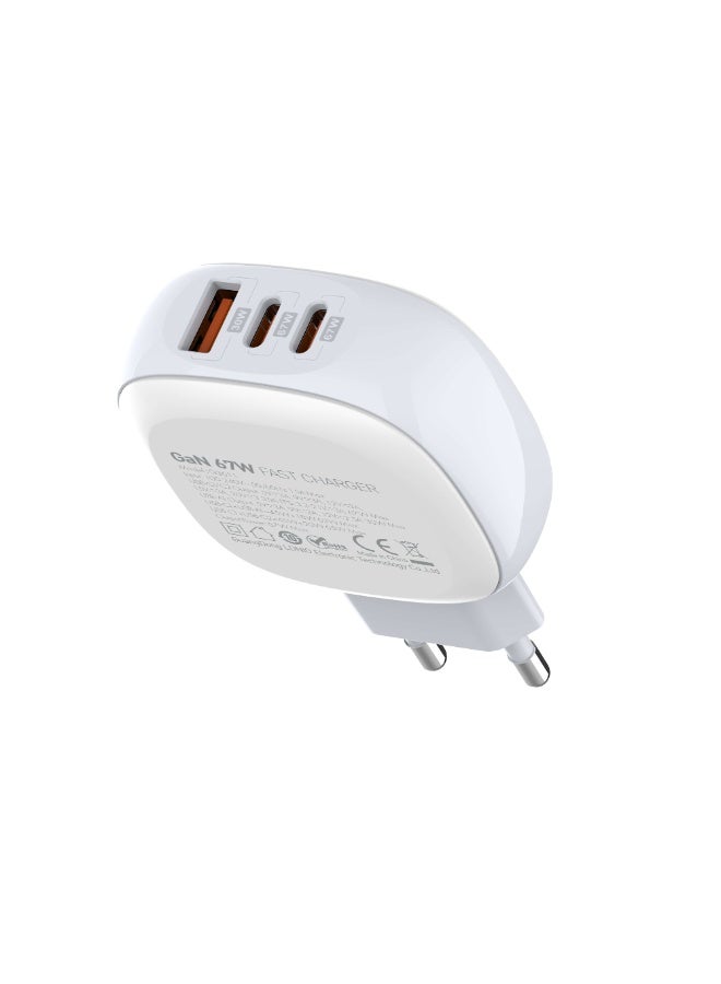 لدنيو شاحن Q3611 فائق السرعة بقوة 67 واط مزود بثلاثة منافذ (PD + QC 3.0)، يوفر طاقة عالية للهواتف الذكية والأجهزة اللوحية وأجهزة الكمبيوتر المحمولة، تصميم رأسي قابل للدوران 180 درجة، غلاف متين مقاوم للحريق، محطة طاقة صغيرة الحجم وجاهزة للسفر - Image 2